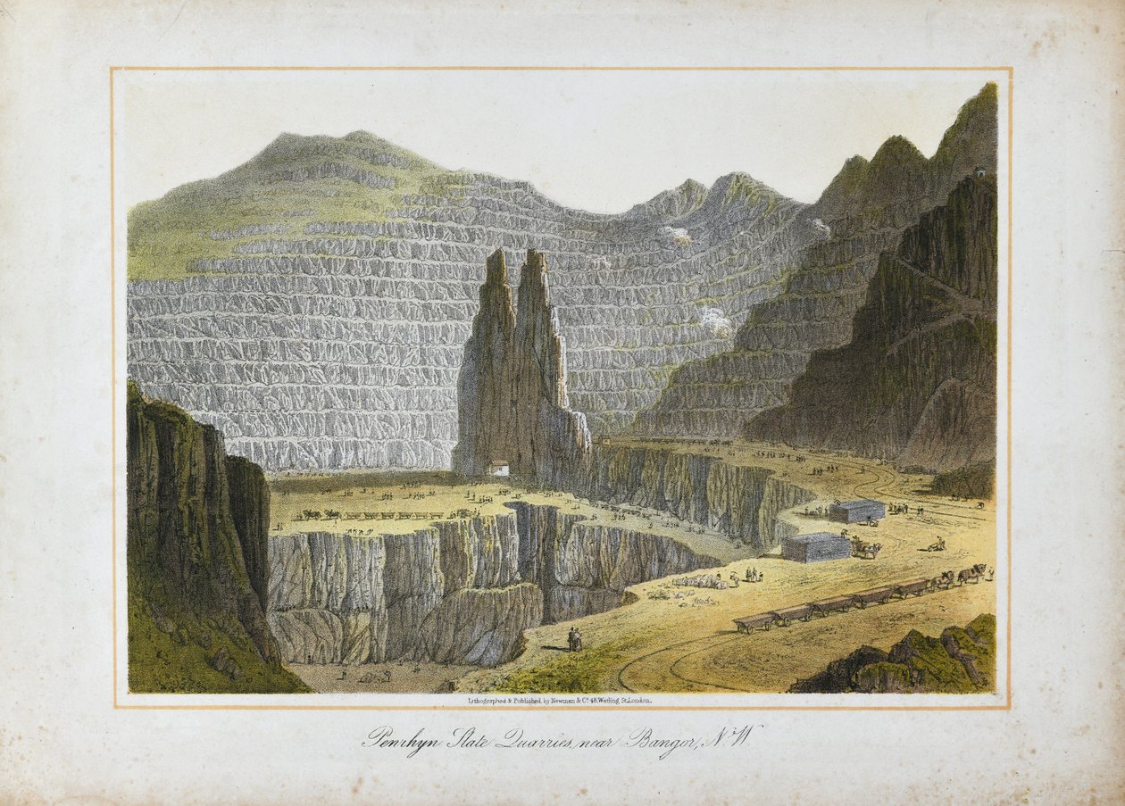 Penrhyn-Schieferbrüche, nahe Bangor, Nordwales von Unknown artist