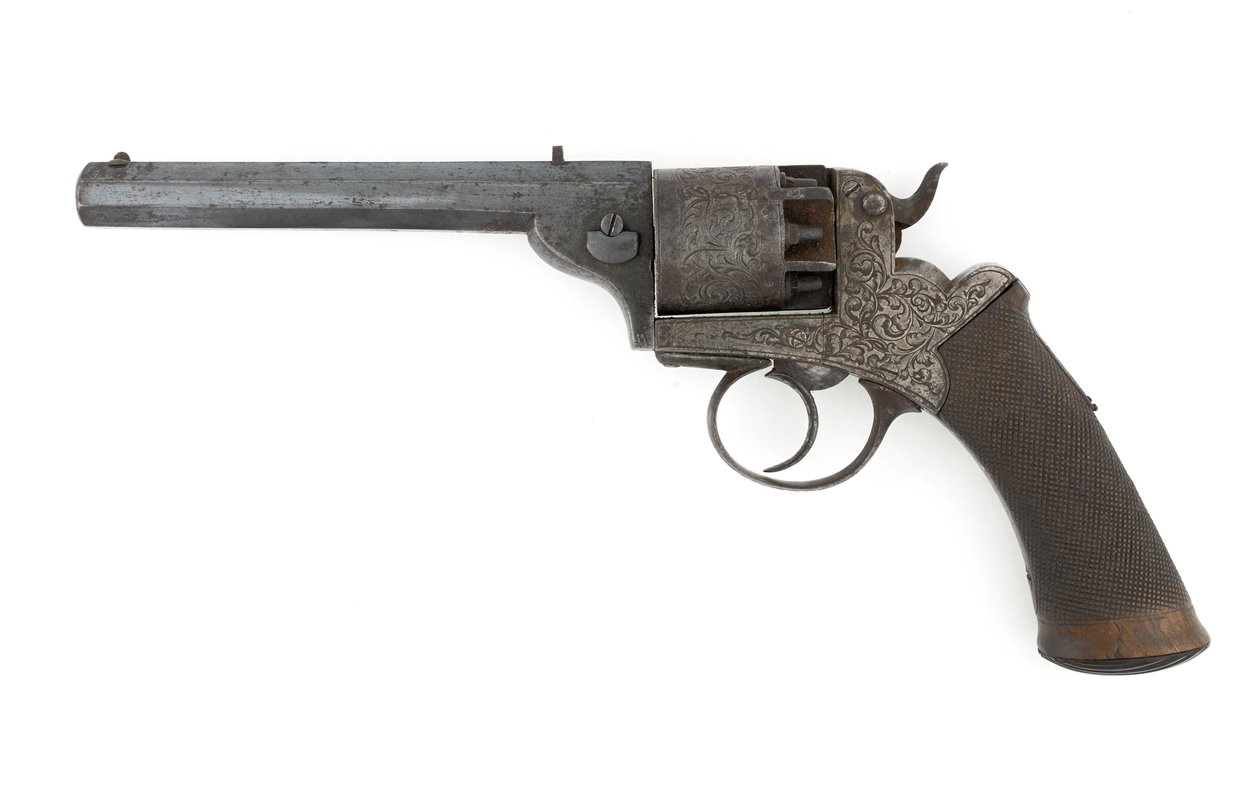 Perkussions-Seitenhammerrevolver, möglicherweise Kaliber .38 Zoll, ca. 1860er Jahre von Unknown artist