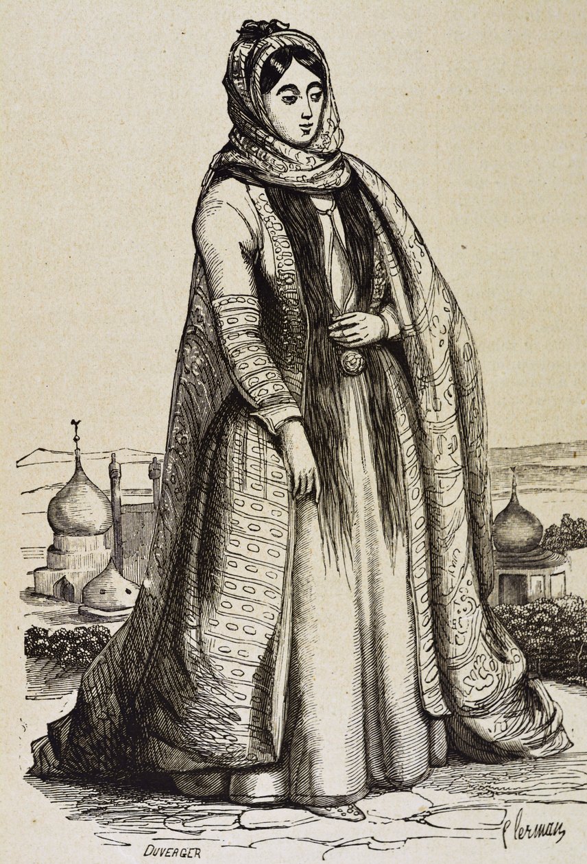 Persien (19. Jh.). Gesellschaft. Persische Frau. Gravur. Private Sammlung von Unknown artist