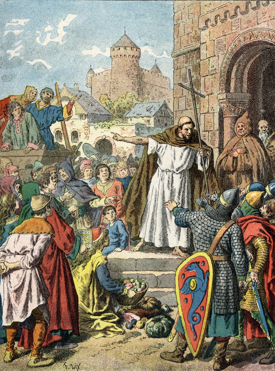 Peter der Einsiedler predigt den Kreuzzug von Unknown Artist