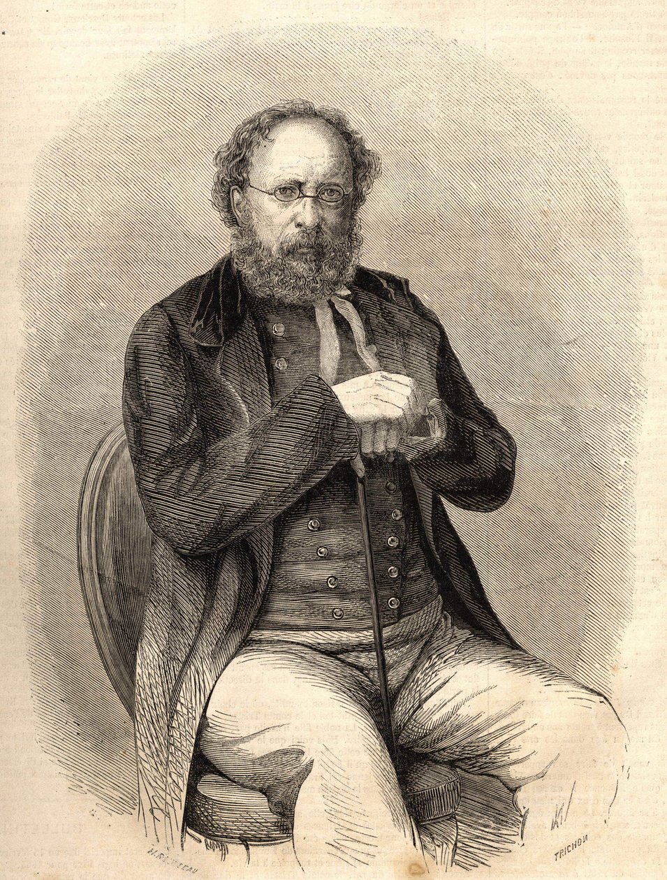 Pierre Joseph Proudhon (1809 - 1865). Französischer sozialistischer Theoretiker, Vorläufer des Anarchismus. Gravur von 1865. Bianchetti-Sammlung von Unknown artist