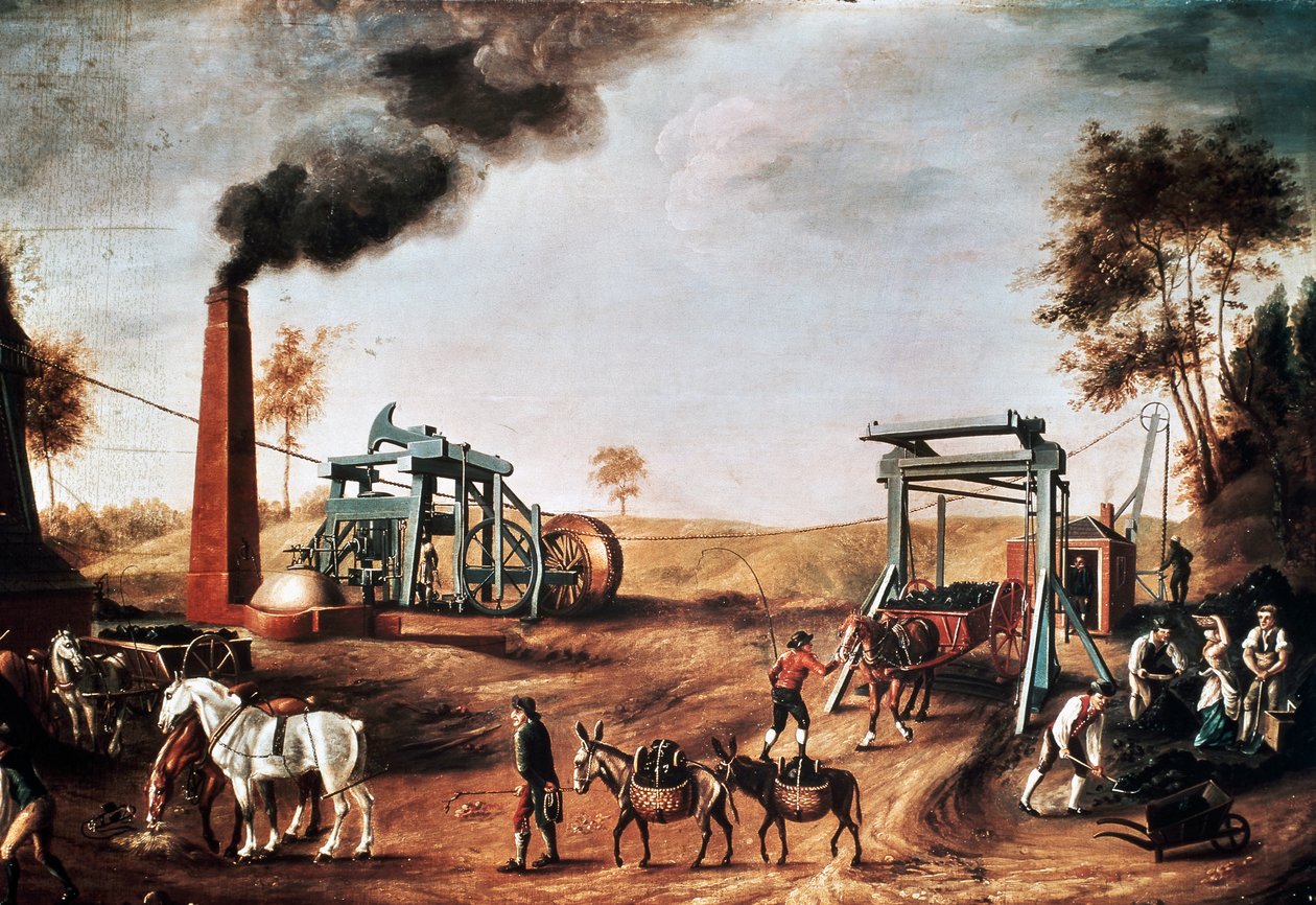 Förderturm, ca. 1800, Gemälde eines unbekannten Künstlers, Öl auf Leinwand, Vereinigtes Königreich von Unknown artist