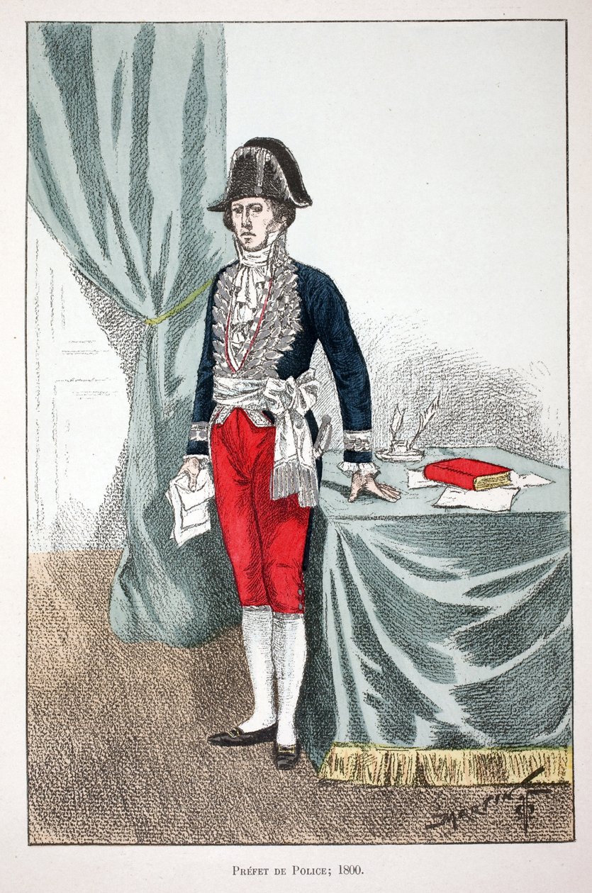 Polizeipräfekt (1800). Farbradierung zur Illustration des Buches 