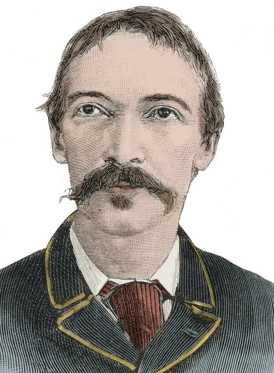 Porträt von Robert Louis Stevenson (1850-1894) - Britischer Schriftsteller von Unknown artist