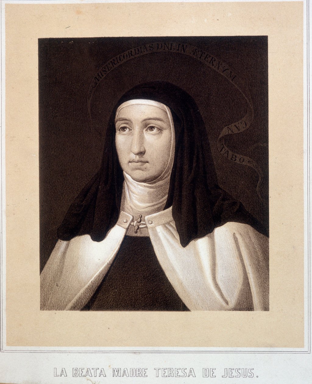 Porträtbüste von Saint Therese von Jesus (oder Saint Therese von Avila) (1515-1582), Gravur von Unknown artist