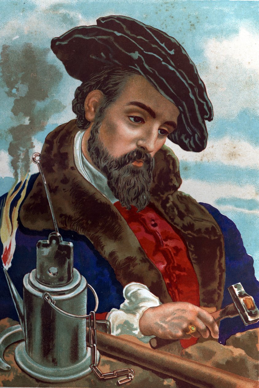 Porträt von Agricola Georg (Georgius) Bauer, bekannt als Agricola, deutscher Mineraloge (Glauchau, Sachsen). von Unknown artist