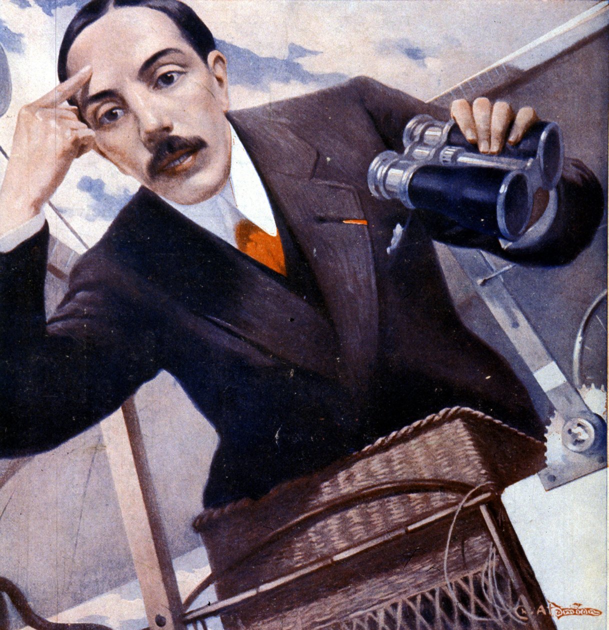 Porträt von Alberto Santos-Dumont (1873 - 1932), brasilianischer Luftfahrtpionier von Damian von Unknown artist