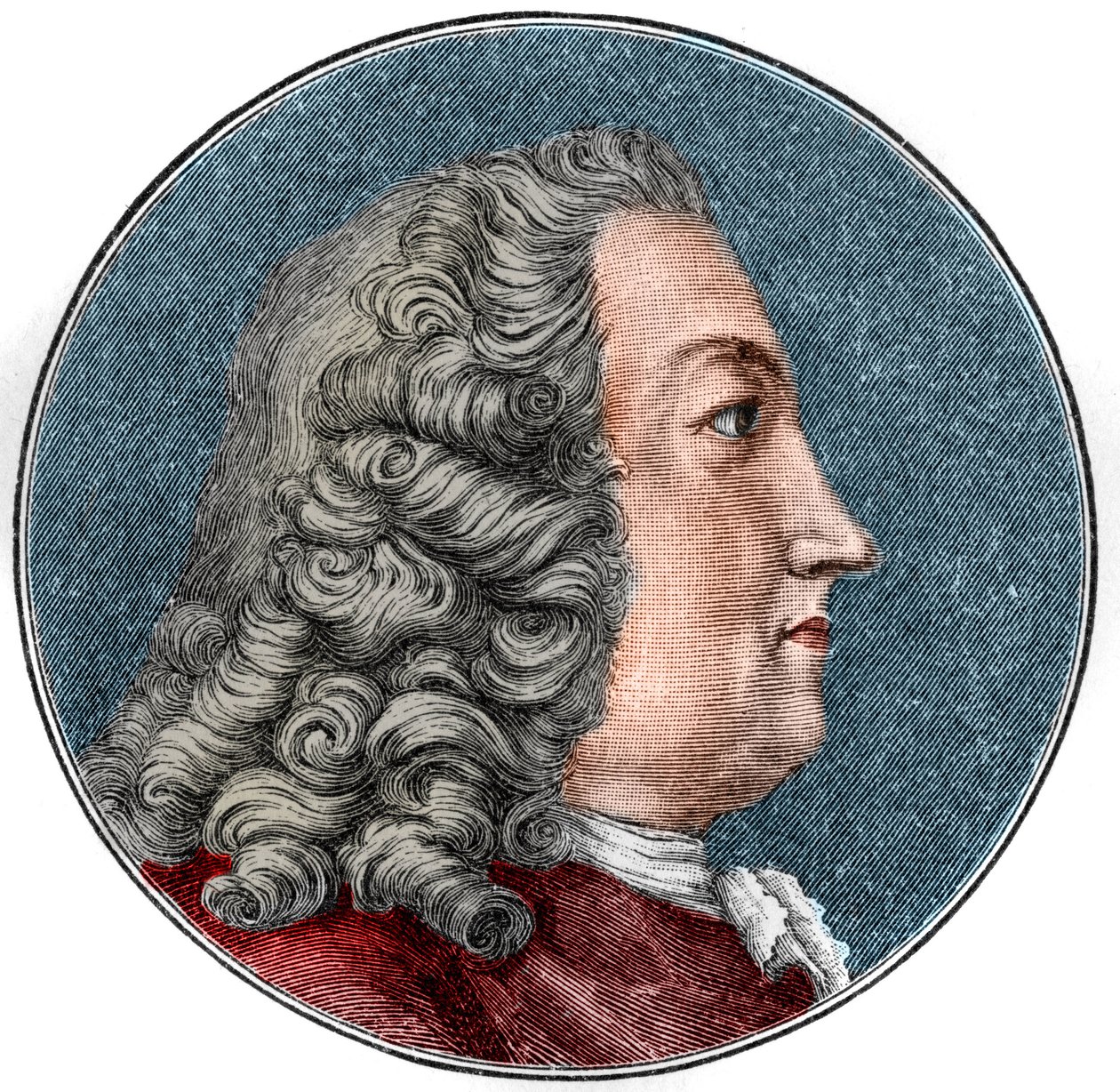 Porträt von Albrecht von Haller, Schweizer Mediziner, Physiologe und Botaniker (1708-1777). Gravur von Unknown artist