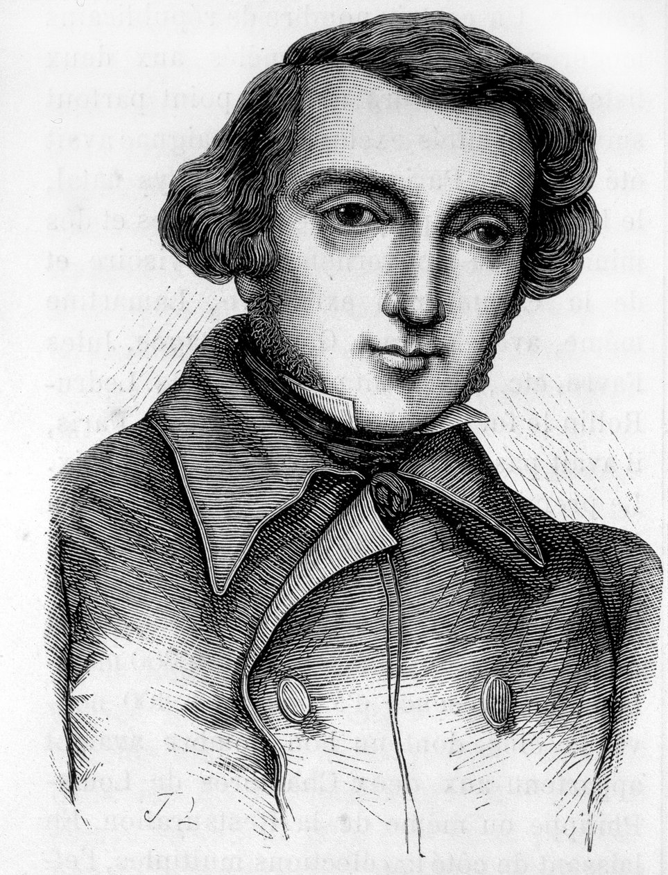 Porträt von Alexis de Tocqueville (1805-1859), französischer Historiker und Politiker. Gravur 19. Jahrhundert von Unknown artist