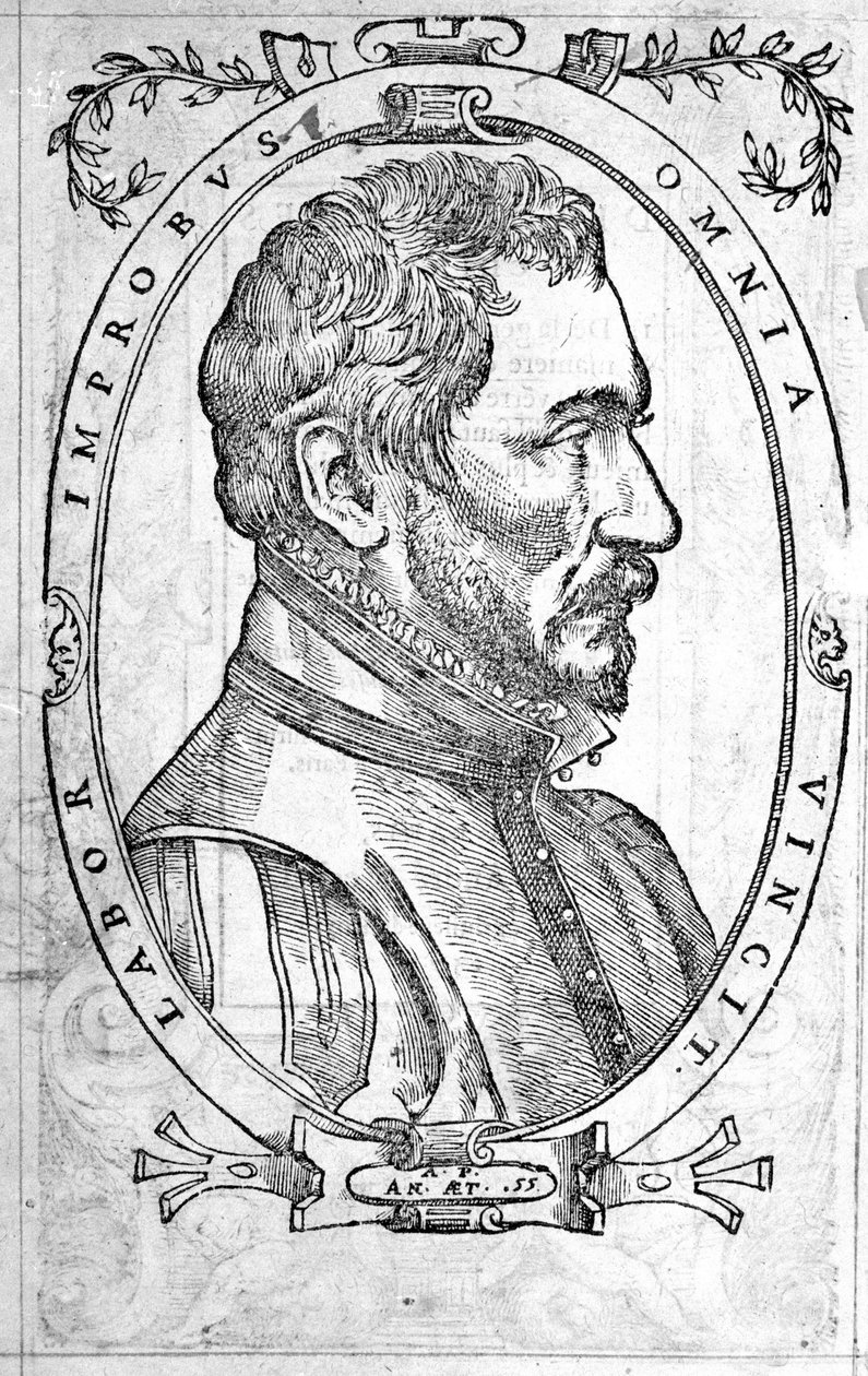 Porträt von Ambroise Paré, französischer Arzt und Chirurg (1509-1590) Gravur des 16. Jahrhunderts von Unknown artist