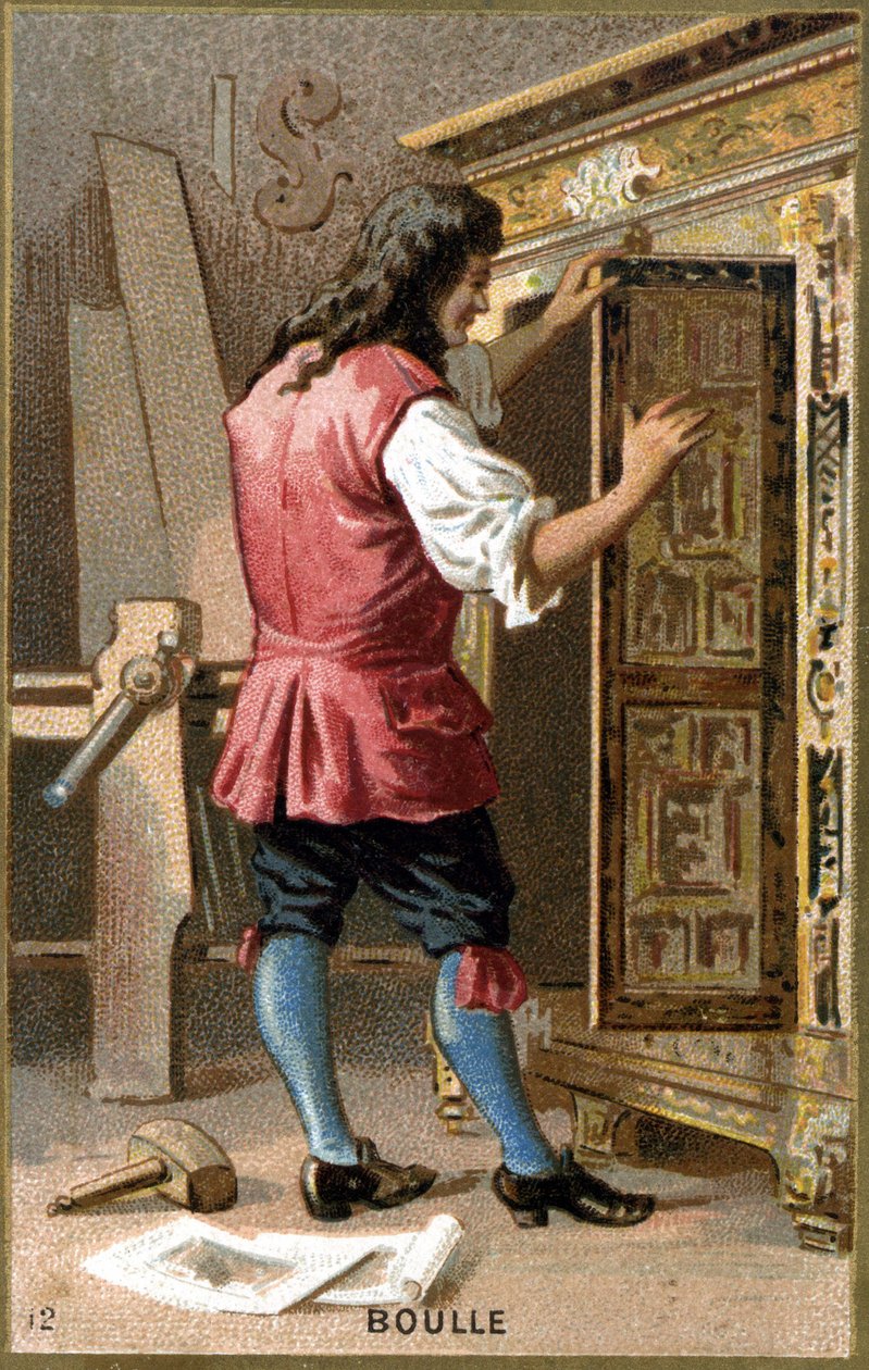 Porträt von André Charles Boulle (1642 - 1732) französischer Kunsttischler. Chromolithografie des 19. Jahrhunderts von Unknown artist