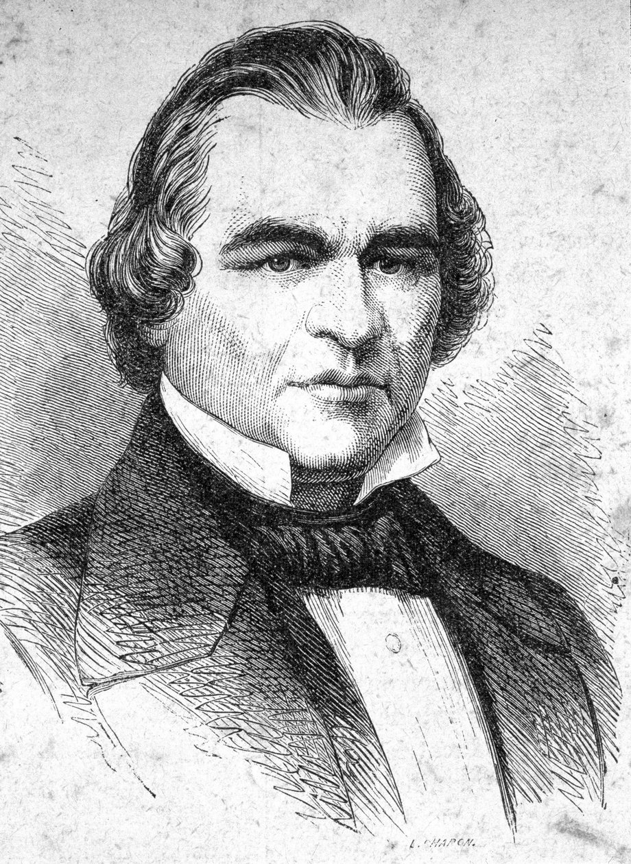 Porträt von Andrew Johnson (1808 - 1875) amerikanischer Staatsmann - in „Les Contemporains“, n.d. späte 19. Jahrhundert von Unknown artist