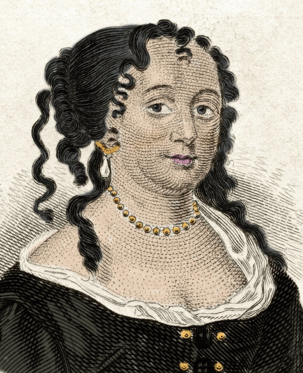 Porträt von Anne Hyde (1637-1671), Herzogin von York und erste Frau von James II. von England. Gravur des 19. Jahrhunderts von Unknown artist