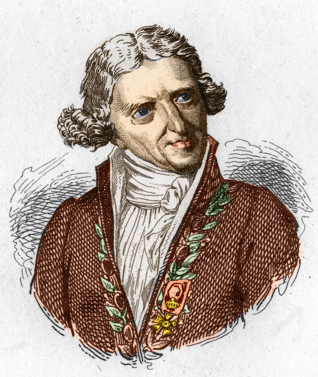Porträt von Antoine Augustin Parmentier (1737 - 1813), französischer Militärapotheker und Agronom. Gravur von 1845 von Unknown artist