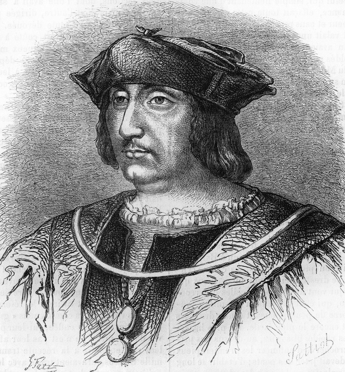 Porträt von Arthus de Gouffier (1475-1519), Herr von Boissy, Erzieher von König Franz I. Gravur aus dem 19. Jahrhundert. von Unknown artist
