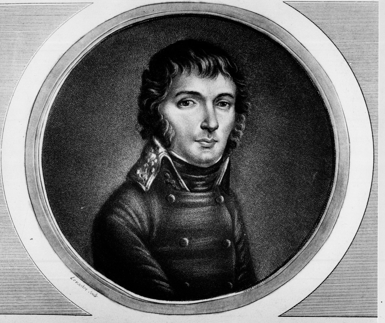 Porträt von Barthélemy Joubert, General der Armee von Italien. Gravur in 
