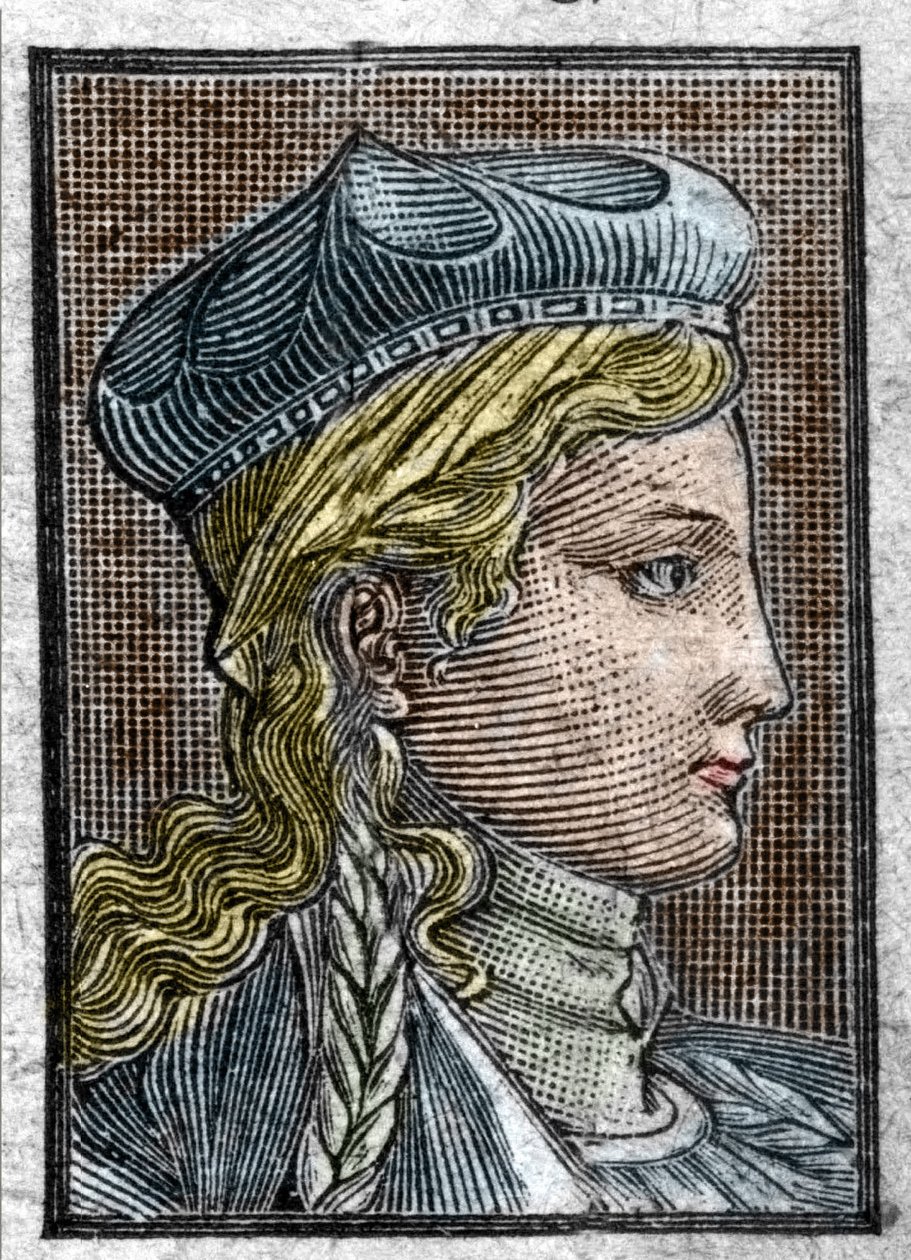 Porträt von Brunehaut oder Brunehilde (ca. 534-613), Ehefrau von Sigebert I. von Unknown artist