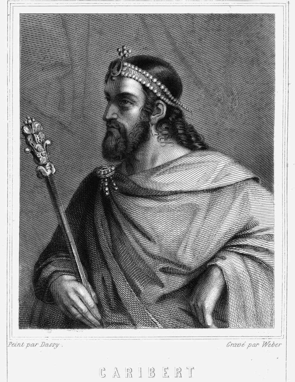 Porträt von Charibert (? -?), König von Paris (561-567) - in „Histoire des Français“ von Lavallée, Gravur, sd. von Unknown artist