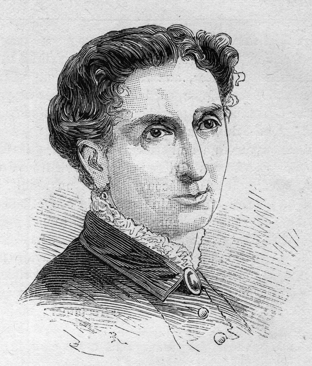 Porträt von Catherine Julie Clementine Jouassain (1829-1902), französische Komödiantin, Mitglied der Comédie-Française. Gravur in „Le Monde Illustré“ Nr. 1168 vom 16. August 1879. von Unknown artist