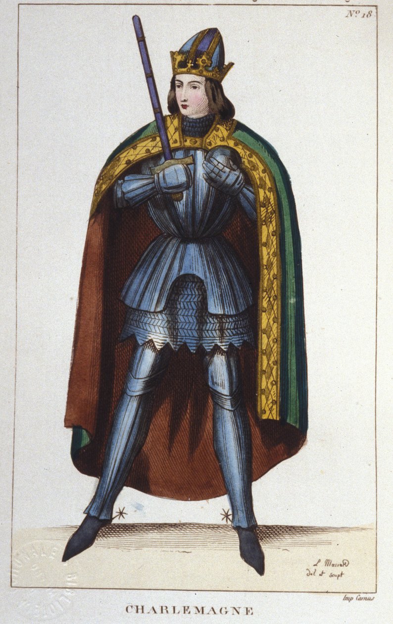 Porträt von Karl dem Großen oder Karl I. der Große (742 - 814), König der Franken (1830) von Unknown artist