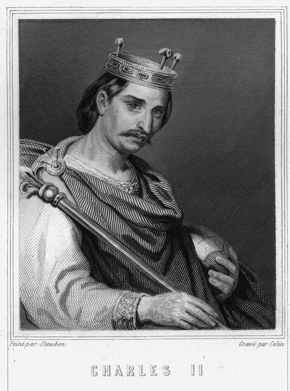 Porträt von Karl II. der Kahle (823 - 877), König von Frankreich - in „Histoire des Français“ von Lavallée, Gravur, sd von Unknown artist