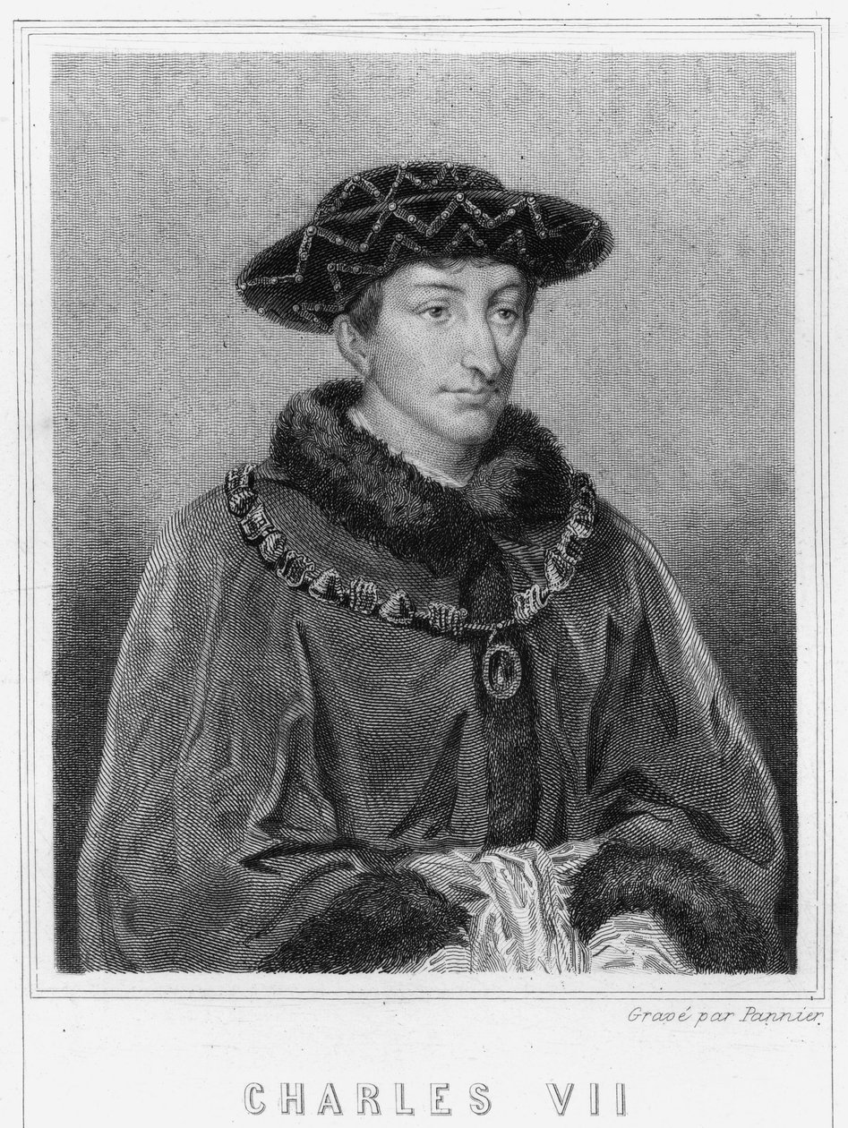 Porträt von Karl VII (1403 - 1461), König von Frankreich - in „Histoire des Français“ von Lavallée, Gravur, sd von Unknown artist