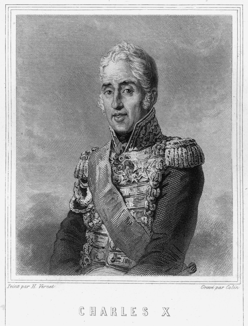 Porträt von Karl X. (1757-1836), König von Frankreich - in "Histoire des Français" von Lavallée, Gravur, sd von Unknown artist