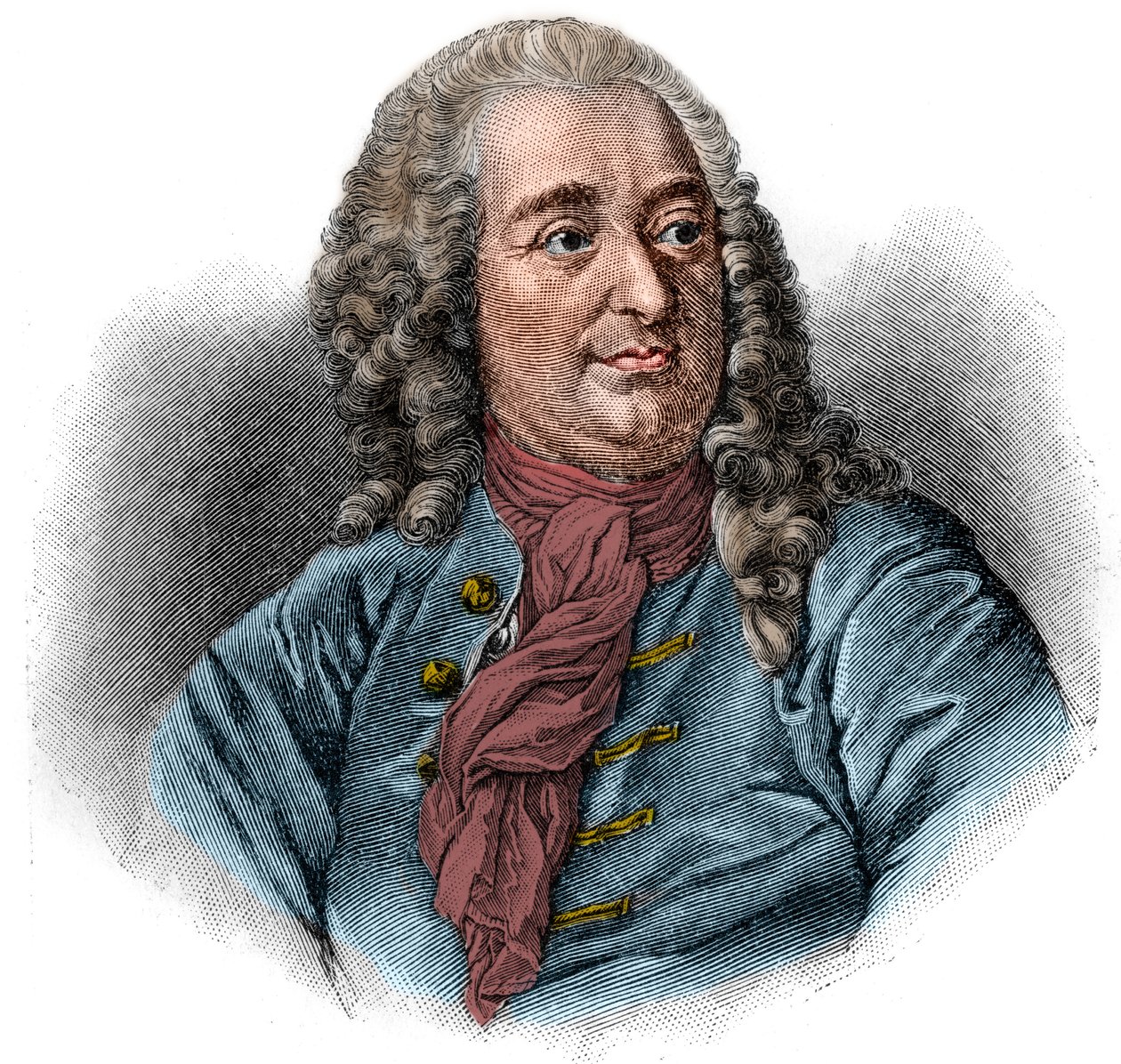 Porträt von Christian von Wolff, deutscher Jurist, Mathematiker und Philosoph. Gravur. von Unknown artist
