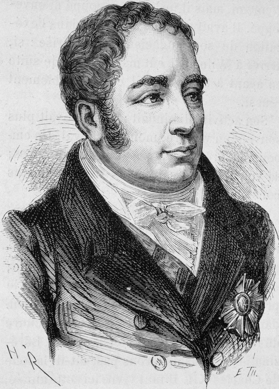 Porträt von Graf Pierre Bruno Daru (1767 - 1829). Gravur aus dem späten 19. Jahrhundert in „Histoire de France“ von H. Martin. von Unknown artist