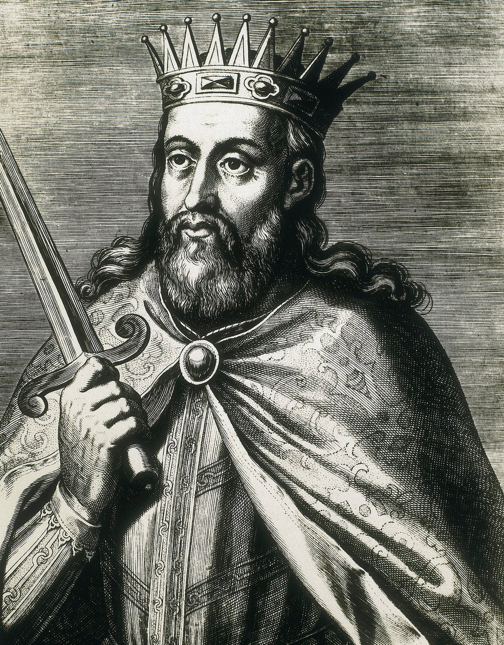 Porträt von Denis von Portugal (der Bauernkönig) (Gravur) von Unknown artist