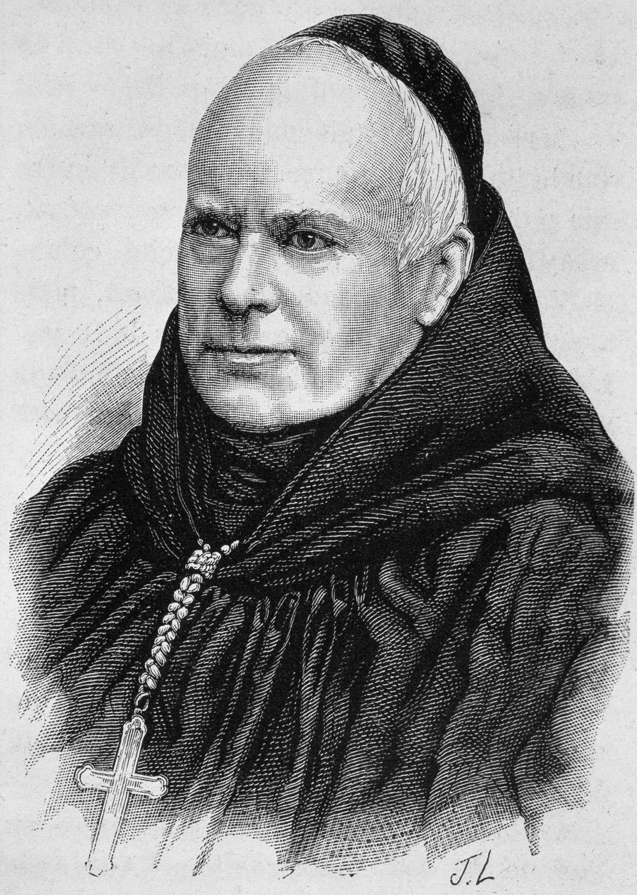 Porträt von Dom Guéranger (1805 - 1875). Gravur aus dem späten 19. Jahrhundert in „Histoire de France“ von H. Martin von Unknown artist