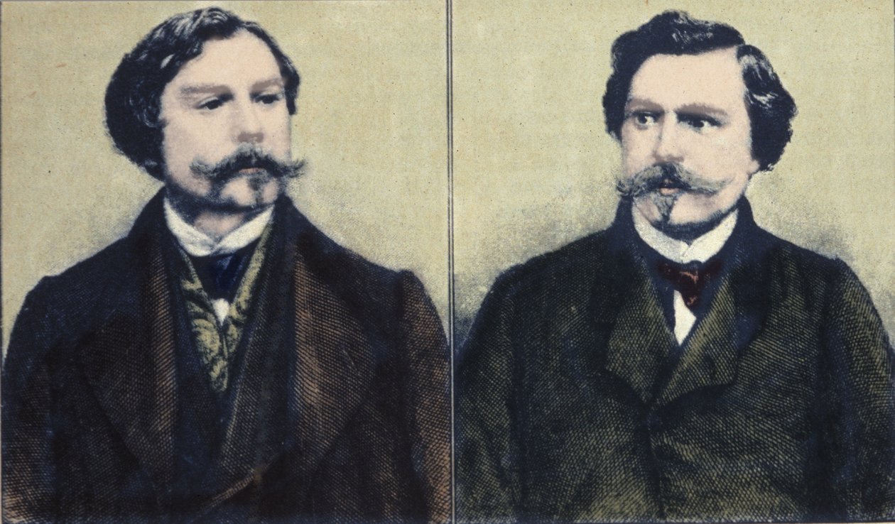 Porträt von Edmond Goncourt (1822-1896) und Jules Goncourt (1830-1870) Brüder Schriftsteller. von Unknown artist