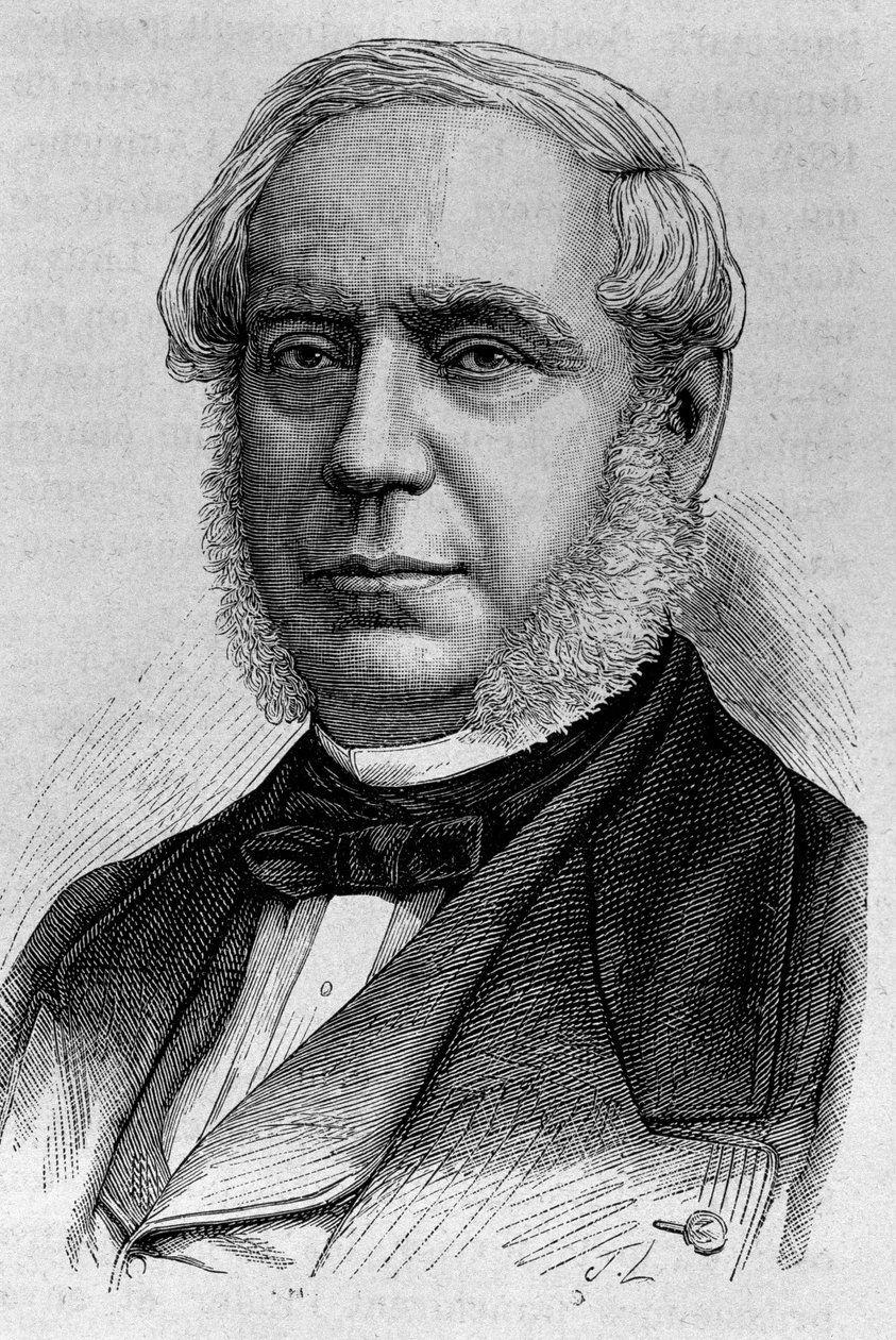 Porträt von Edouard Drouyn de Lhuys (1805 - 1881). Gravur aus dem Ende des 19. Jahrhunderts in „Histoire de France“ von H. Martin von Unknown artist