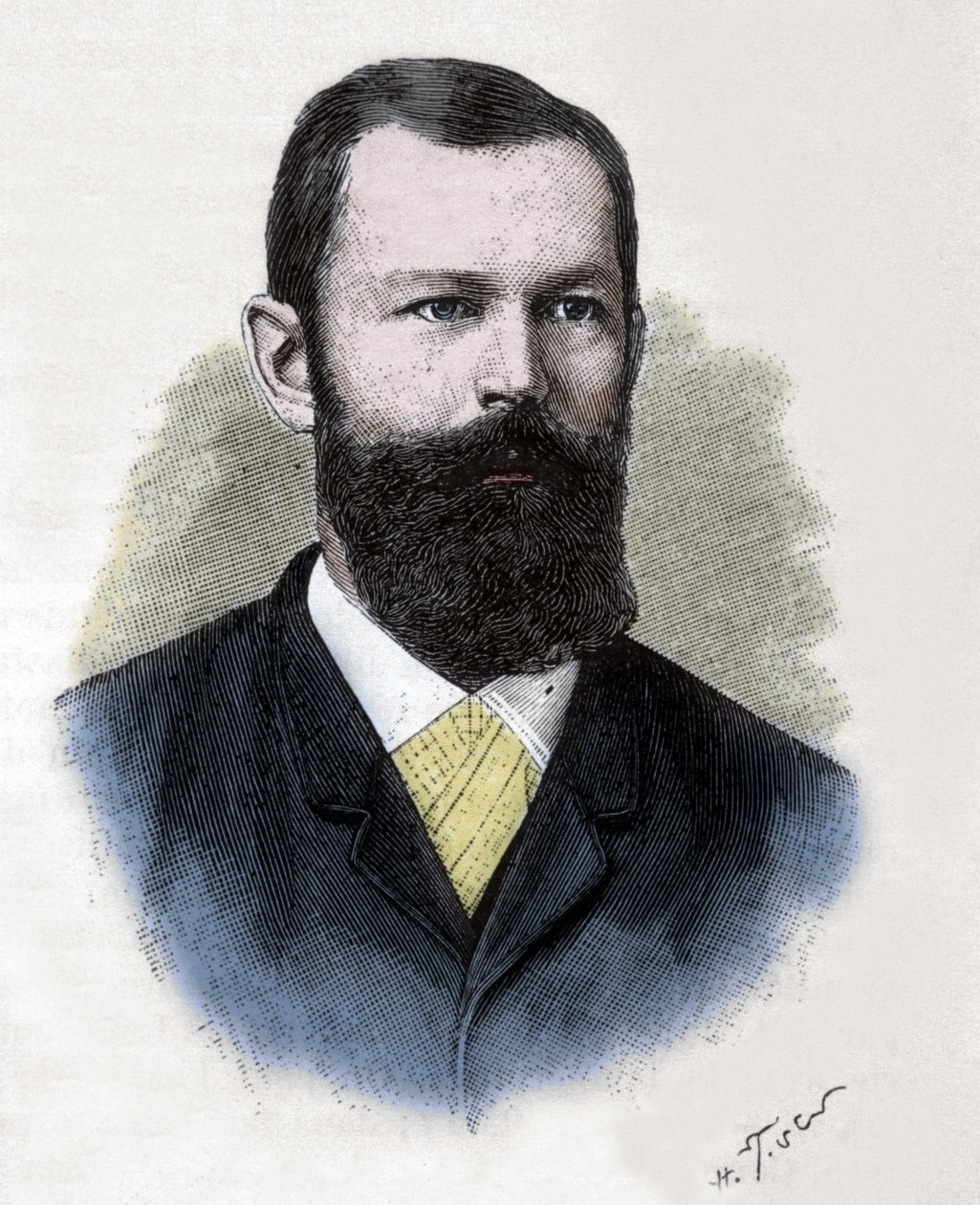Porträt von Emil Hermann Fischer (1852-1919). Deutscher Chemiker. von Unknown artist