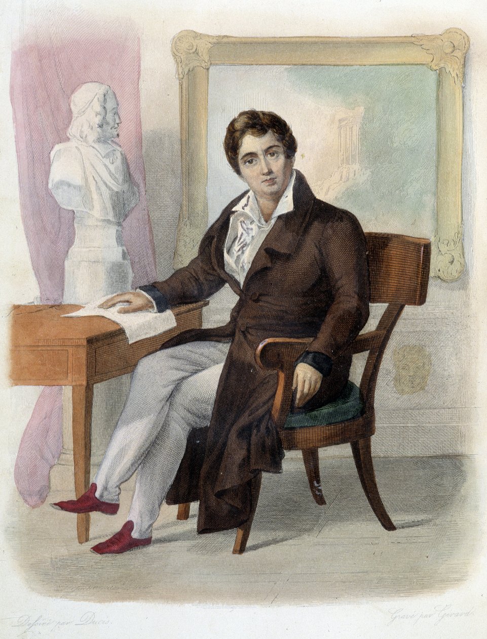 Porträt von François-Joseph (François Joseph) Talma (1763-1826), französischer Komödiant. in Ed. Mennechet, „Le Plutarque français“ von Unknown artist