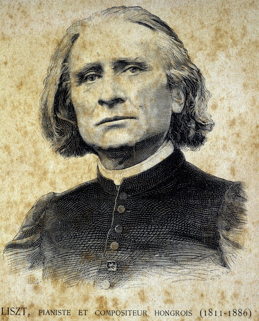 Porträt von Franz Liszt, ungarischer Pianist und Komponist (1811 - 1886) - in „Les Contemporains“ von Unknown artist