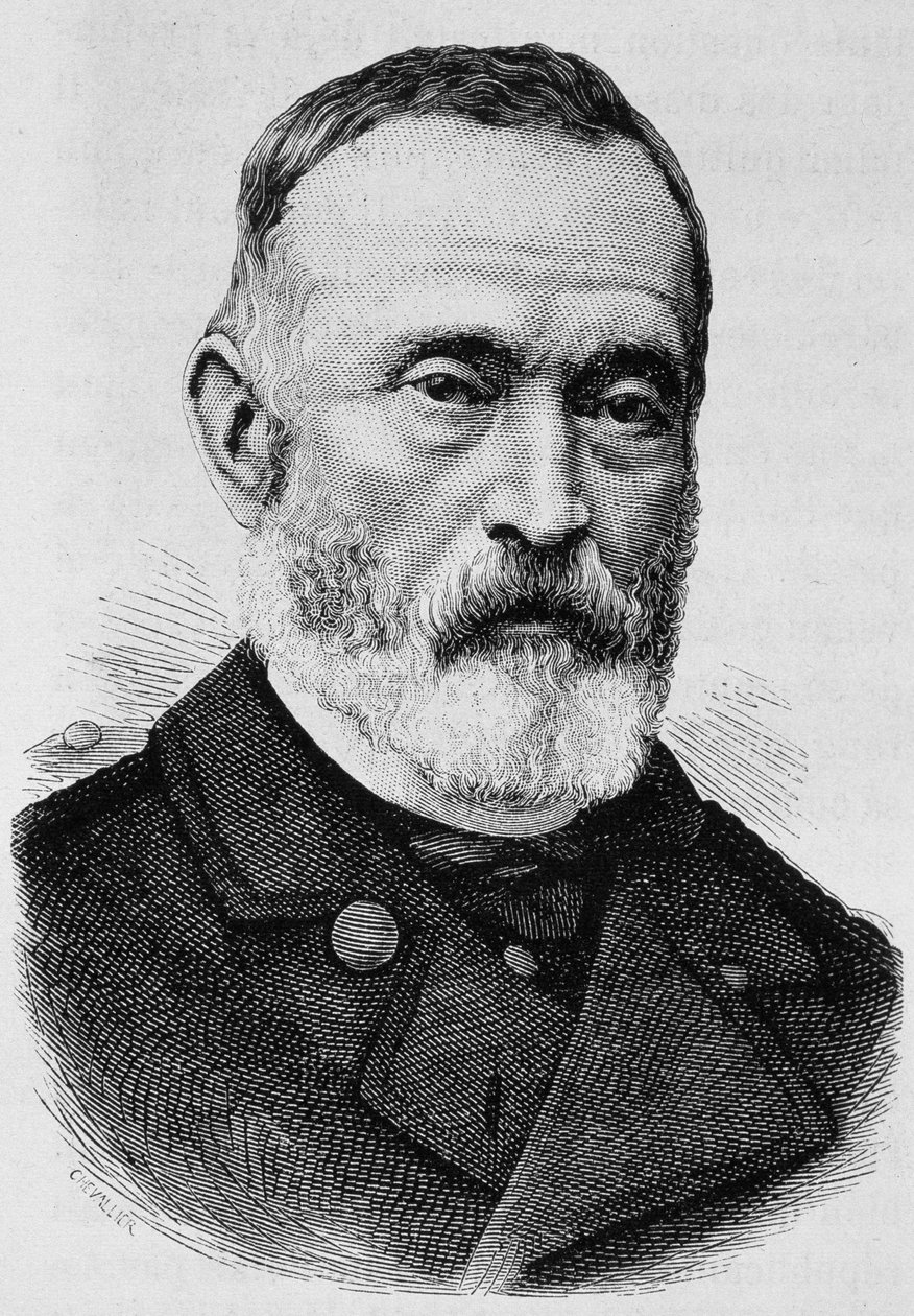 Porträt von General Clément Thomas (1809 - 1871). Gravur aus dem späten 19. Jahrhundert in „Histoire de France“ von H. Martin. von Unknown artist