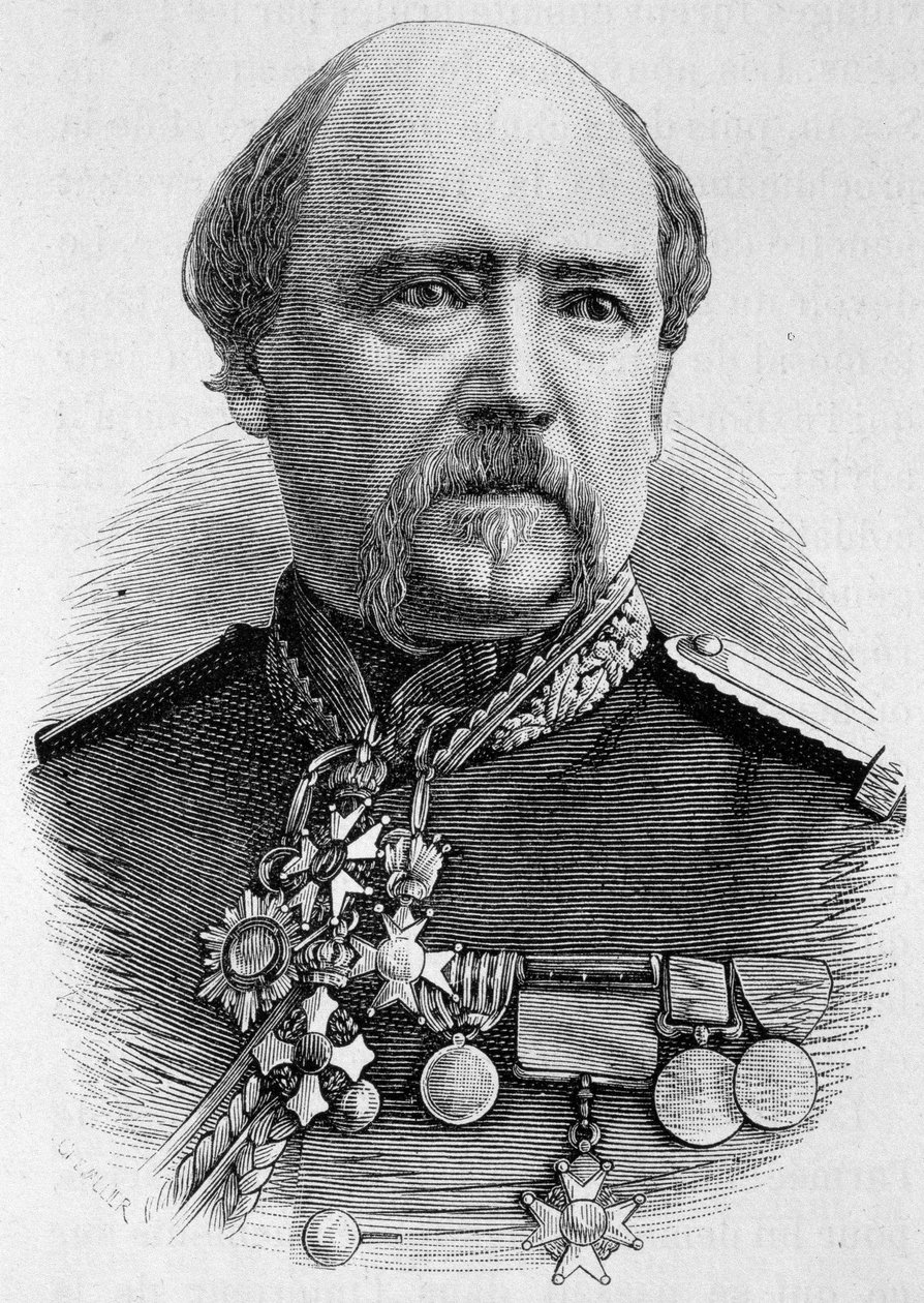 Porträt von General Coffinières. Gravur des späten 19. Jahrhunderts in „Histoire de France“ von H. Martin von Unknown artist