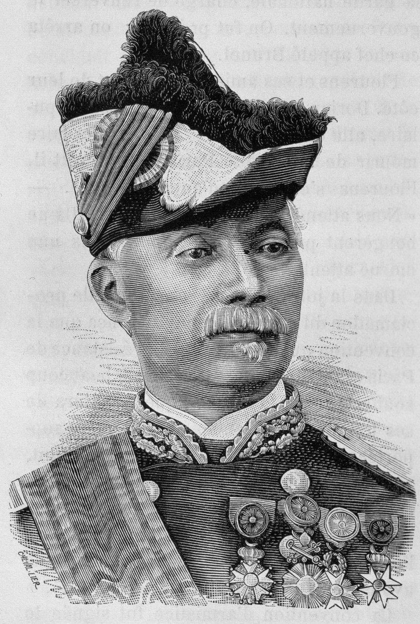 Porträt von General Pourcet. Gravur aus dem 19. Jahrhundert. von Unknown artist