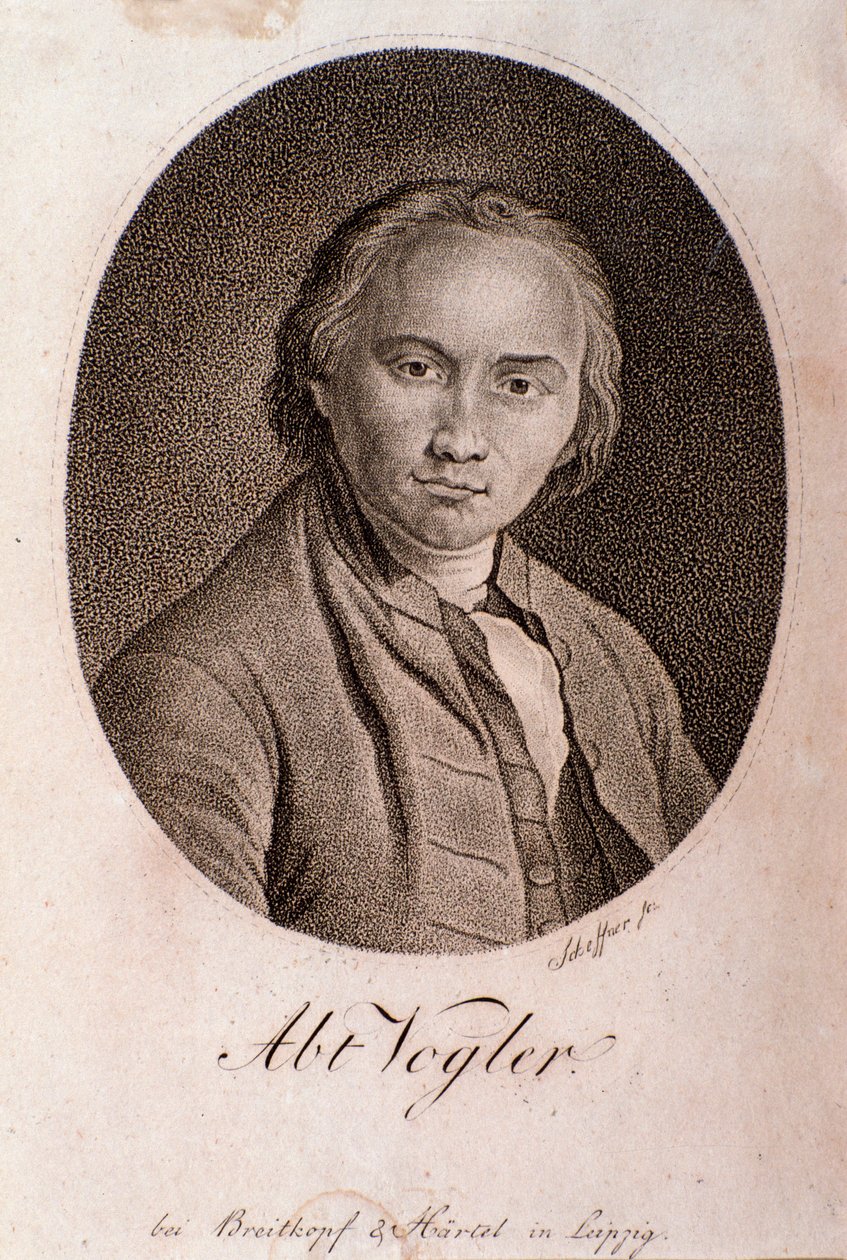 Porträt von Georg Joseph Vogler (Abbé Vogler) (Stich) von Unknown artist