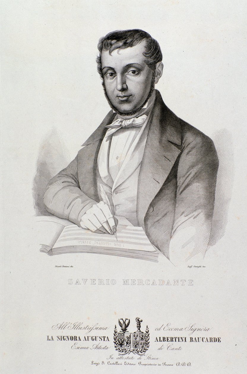 Porträt von Giuseppe Saverio Mercadante (1795-1870), italienischer Komponist von Unknown artist