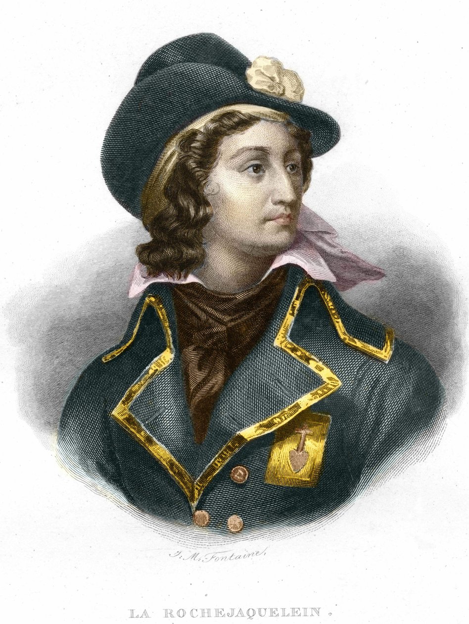 Porträt von Henri du Vergier, Graf von La Rochejaquelein, General Vendeen, Gravur von 1854 von Unknown artist