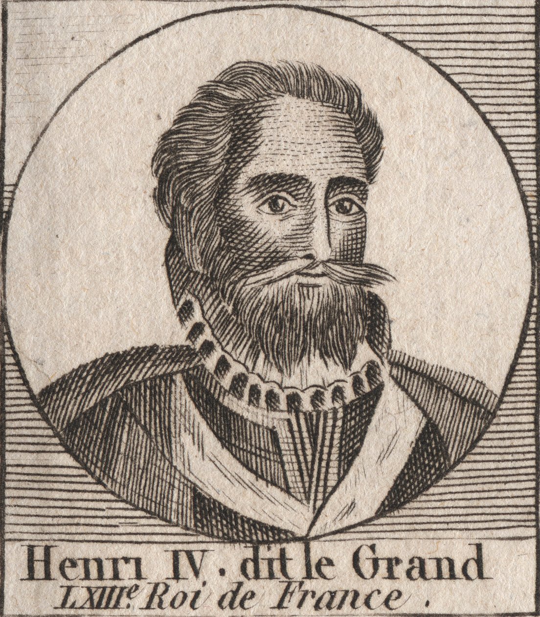 Porträt von Heinrich IV. (1553-1610) König von Frankreich - Porträt von Heinrich IV. (1553-1610) König von Frankreich - Gravur aus „Instruction sur l