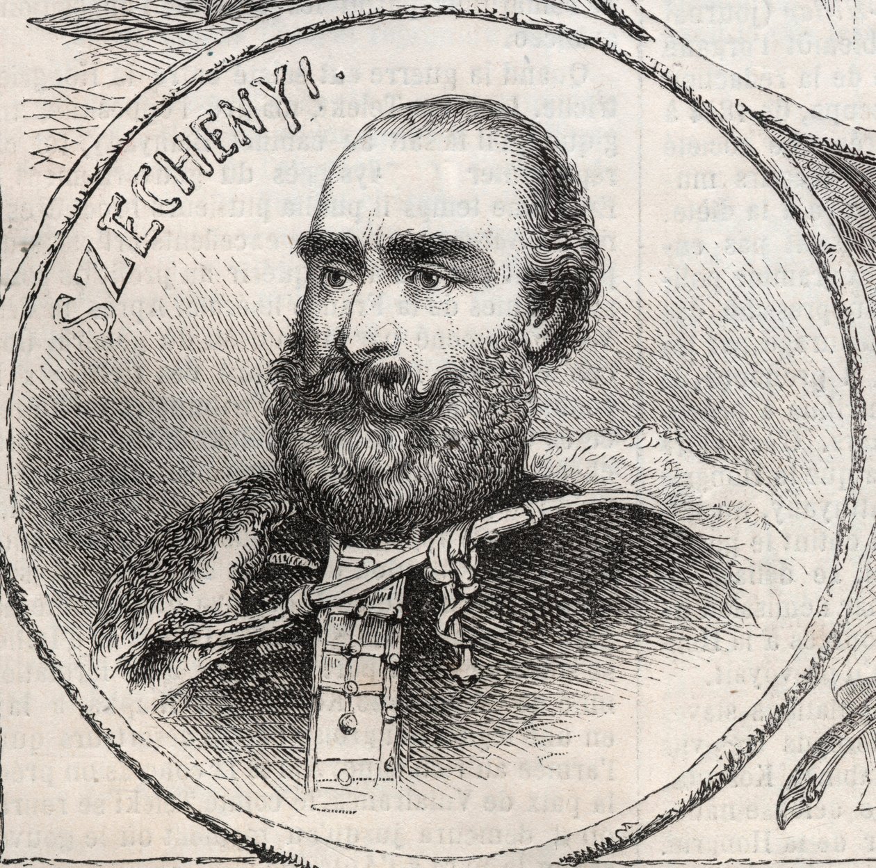 Porträt von István Széchenyi, ungarischer Politiker - Gravur aus „The Illustrous World“ von Unknown artist