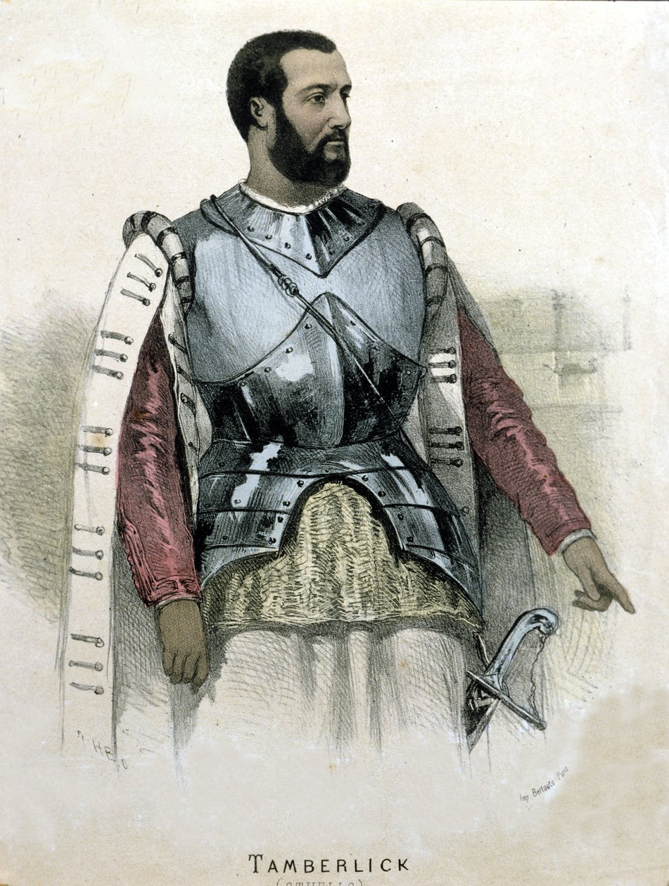 Porträt des italienischen Tenors Enrico Tamberlick (1820-1869) in Otello von Gioacchino Rossini von Unknown artist