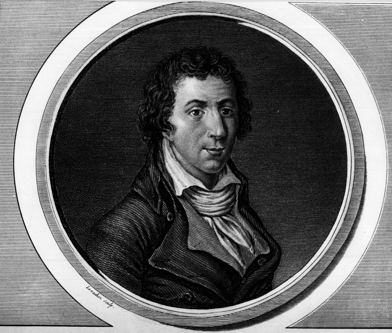 Porträt von Jacques Pierre Brissot dit Brissot de Warville (1754-1793), Abgeordneter des Nationalkonvents. Gravur in 