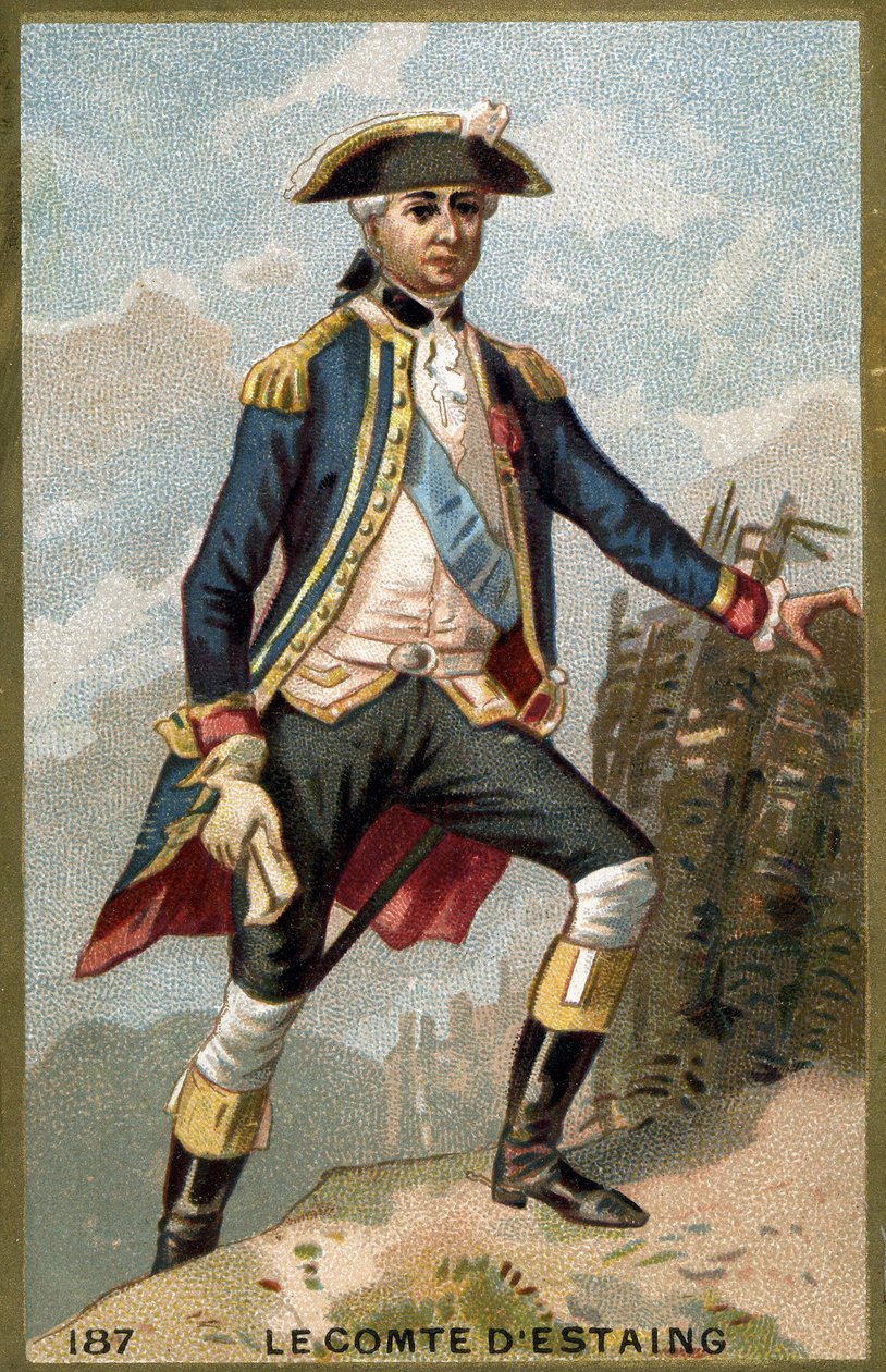 Porträt von Jean Baptiste, Graf von Estaing (1729 - 1794), französischer Admiral. Chromolithographie des 19. Jahrhunderts. von Unknown artist