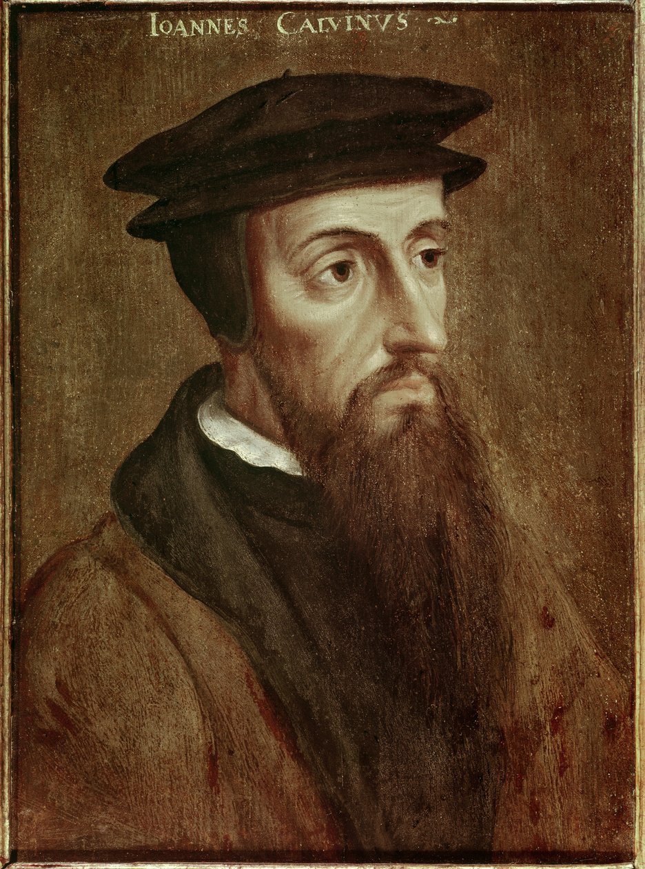 Porträt von Jean Calvin (Jean Cauvin) französischer Reformator und Schriftsteller (1509-1564) von Unknown artist