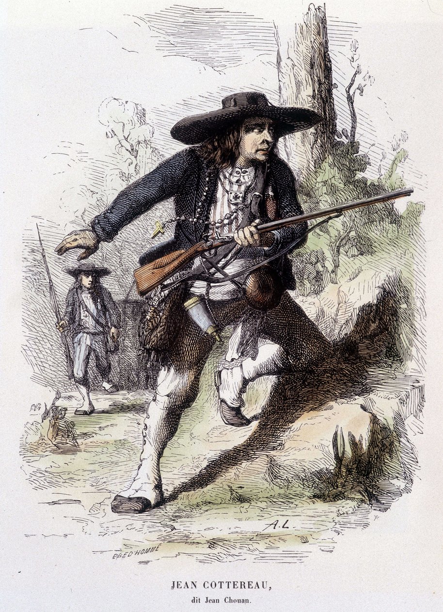 Porträt von Jean Cottereau, genannt Jean Chouan (1757-1794), Anführer des Aufstands im Unteren Maine 1793 - Gravur von Unknown artist