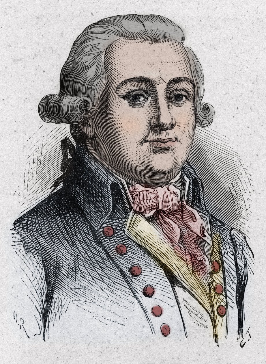 Porträt von Jean-François Delacroix, genannt Lacroix, französischer Politiker (1754-1794). Gravur von 1889 von Unknown artist